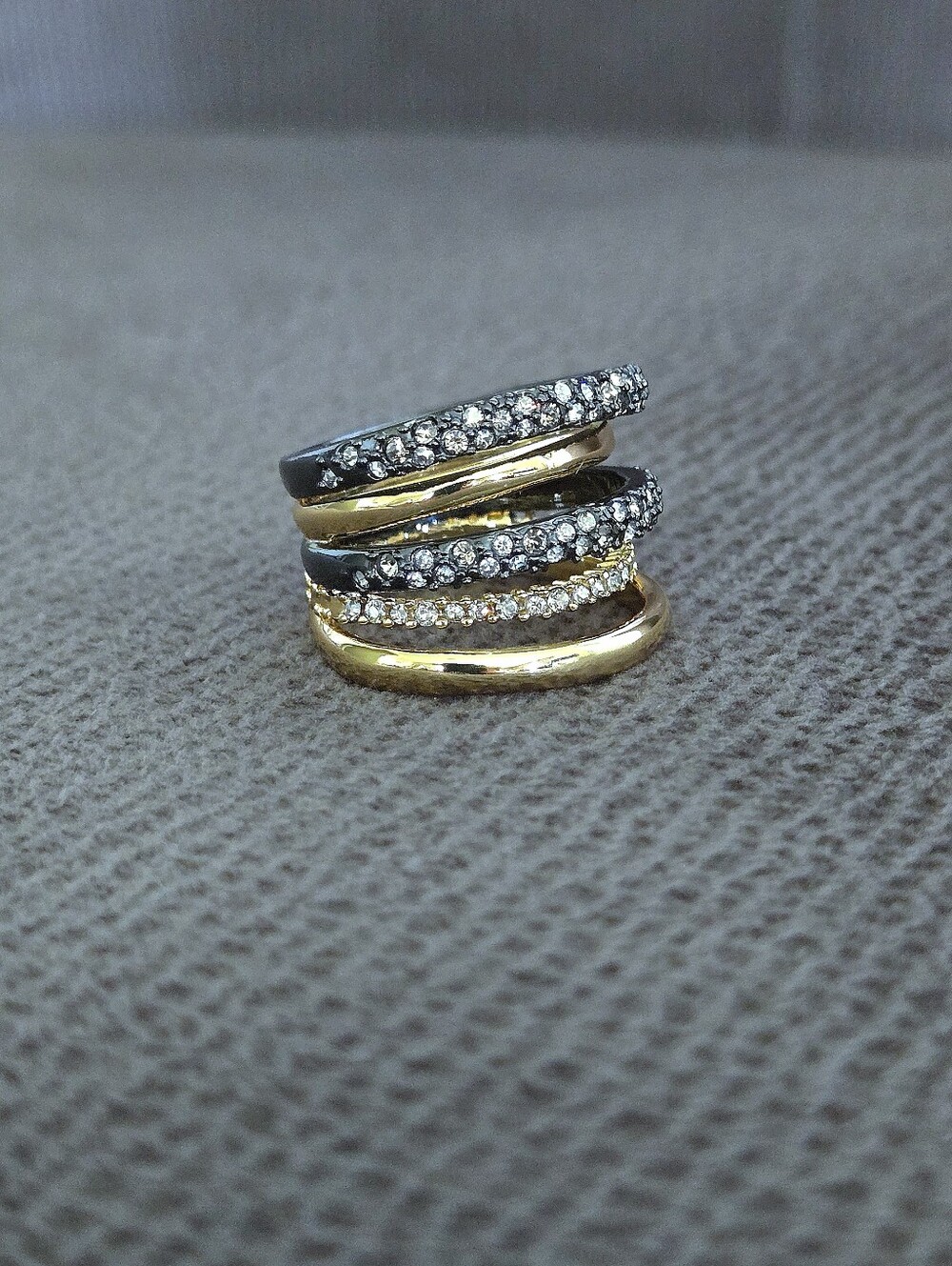 Alexis Bittar "Solanales" Crystal💎 Orbiting🪐 5-Layer Band Ring💍